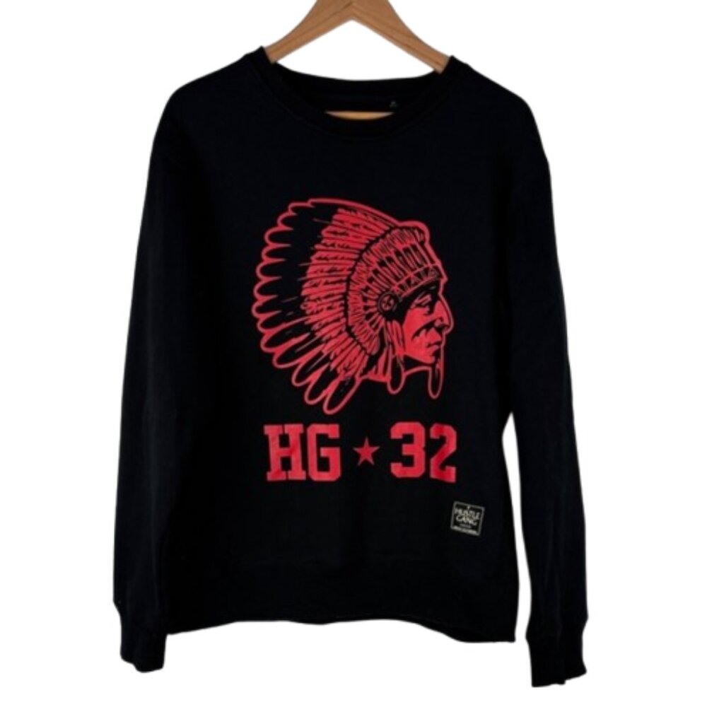 Hustle Gang 32 T.I. Native American Graphic Sweatshirt Sz Large Crewneck